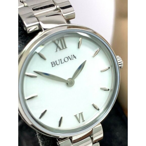 Bulova Women's Watch 96L229 Quartz White Dial Mother of Pearl Petite 27mm - Picture 12 of 13